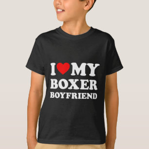 I Love My Boxer Boyfriend Heart Bf Boxe Athlete Bo T-Shirt