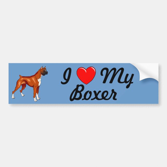 I Love My Boxer Bumper Sticker (Front)