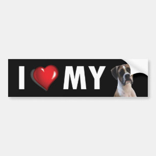 I Love My Boxer Bumper Sticker - Boxer Dog