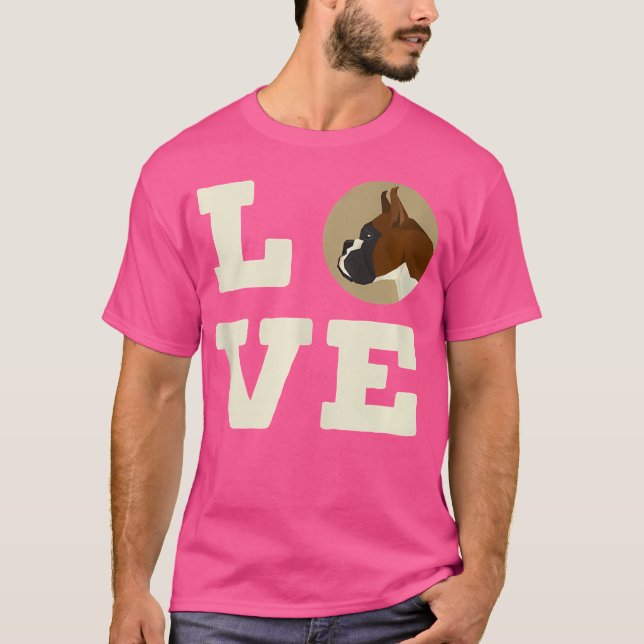 I Love My Boxer Cute Dog Lover T-Shirt (Front)