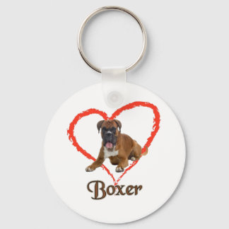 I Love My Boxer Dog Key Ring