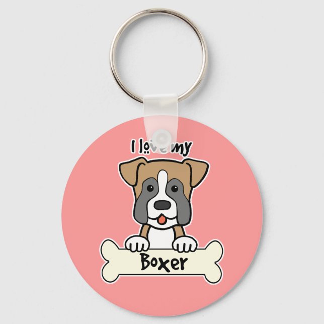 I Love My Boxer Key Ring (Front)