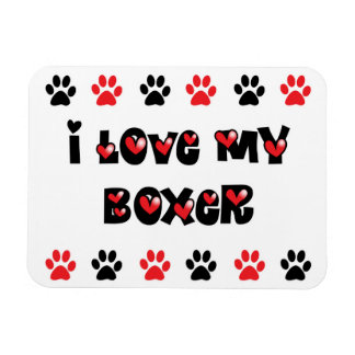 I Love My Boxer Magnet
