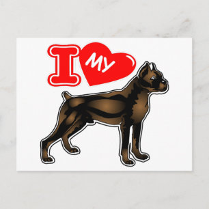 I Love My Boxer Postcard