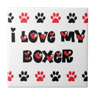 I Love My Boxer Tile