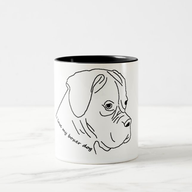 i love my boxer Two-Tone coffee mug (Center)