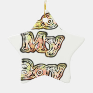 I Love My Boy Design Cool Vintage Collection Text Ceramic Tree Decoration