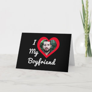 I Love My Boyfriend Bae Personalised Custom Photo Card