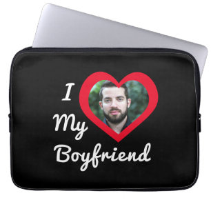 I Love My Boyfriend Bae Personalised Custom Photo Laptop Sleeve