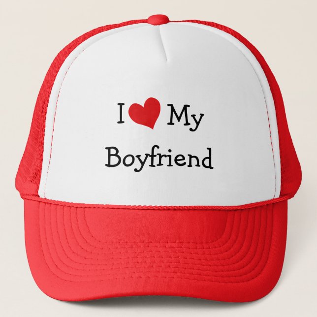 I Love My Boyfriend Baseball Cap (Front)