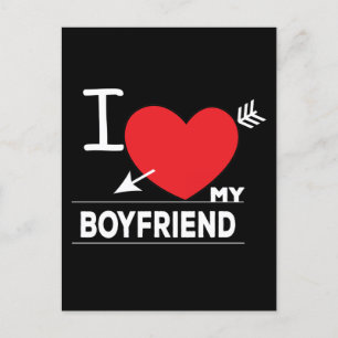 I Love My Boyfriend Birthday Anniversary Postcard