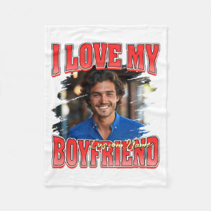 I Love My Boyfriend Bootleg Valentines Day Rap T S Fleece Blanket