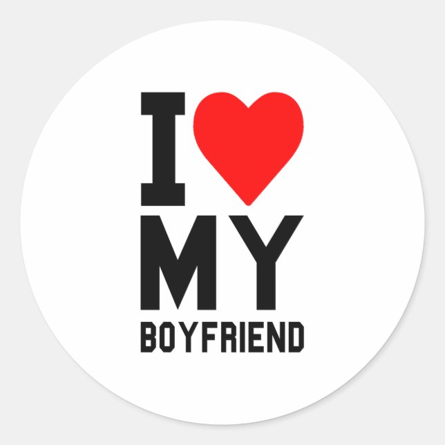 I love my BOYFRIEND Classic Round Sticker (Front)