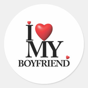 I LOVE MY BOYFRIEND CLASSIC ROUND STICKER