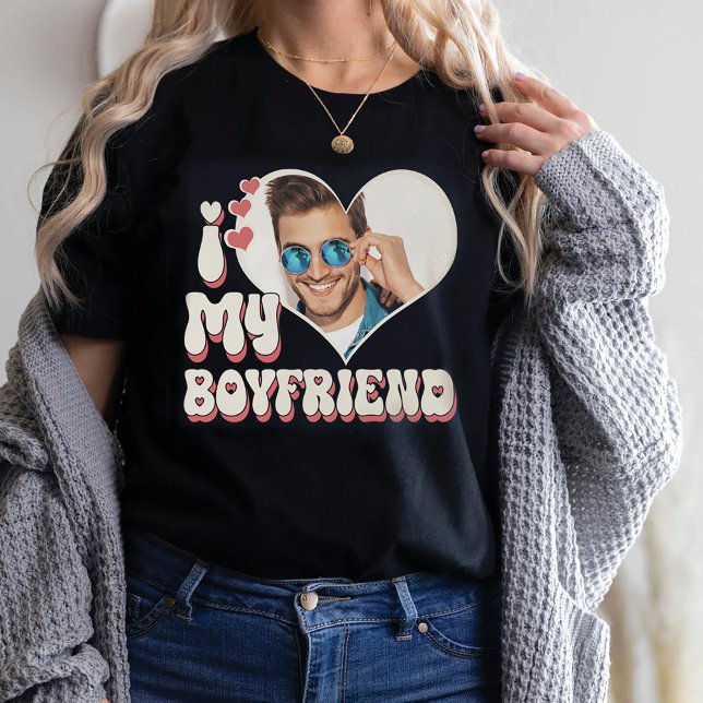 I Love My Boyfriend Custom Black T-Shirt (Creator Uploaded)