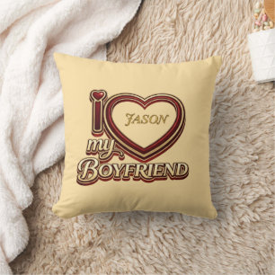 I Love My Boyfriend Custom Cushion