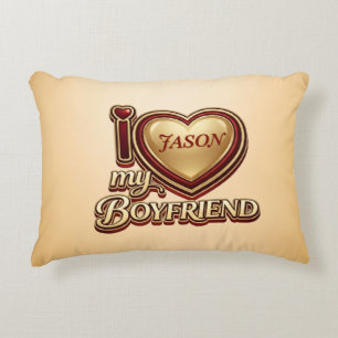 I Love My Boyfriend Custom Decorative Cushion