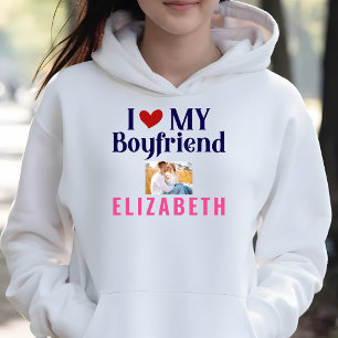 I Love My Boyfriend Custom Photo Sweatshirt
