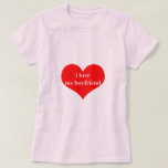 I Love My Boyfriend Cute Heart Red Light Pink T-Shirt<br><div class="desc">Designed with cute red heart pattern and custom text "i love my boyfriend" which you may customise as you wish! Simple and cute design perfect for those who love their boyfriend!</div>