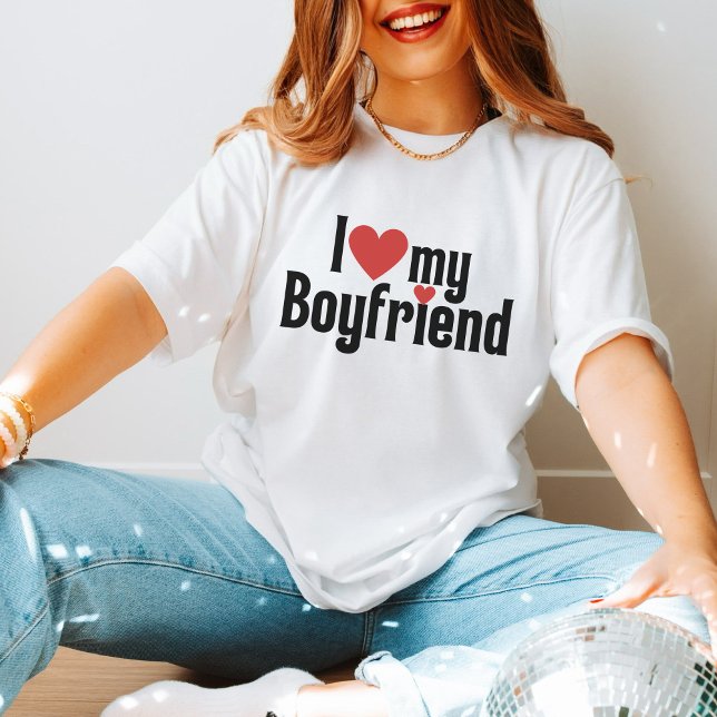 I love My Boyfriend Cute Valentine's Day Gift T-Shirt (Creator Uploaded)