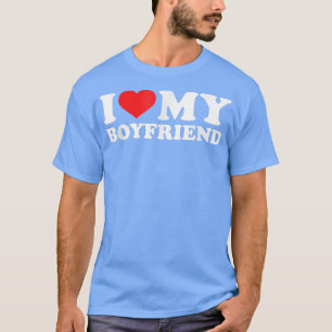 I Love My Boyfriend Funny Valentine Red Heart Love T-Shirt