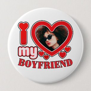 I Love My Boyfriend Girlfriend Custom  10 Cm Round Badge