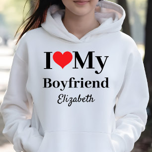I Love My Boyfriend   Girlfriend Valentines Day Hoodie