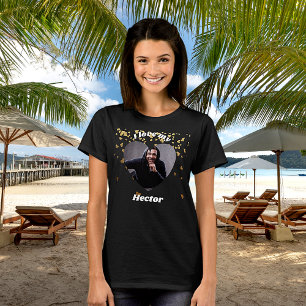 I love my boyfriend heart photo name T-Shirt