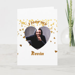 I Love My Boyfriend Heart Photo Name T Shirt Card