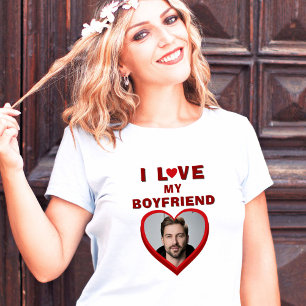 I love my Boyfriend Heart Photo T-Shirt