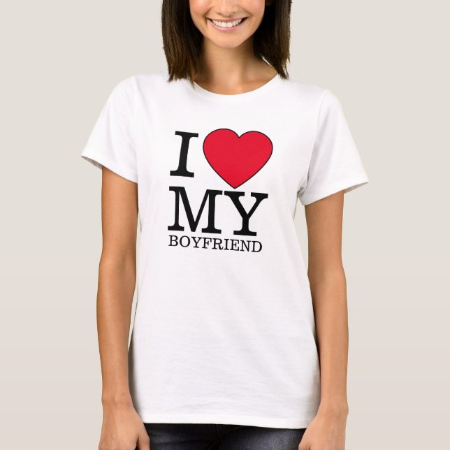 I love my boyfriend heart Valentine day custom T-Shirt (Front)