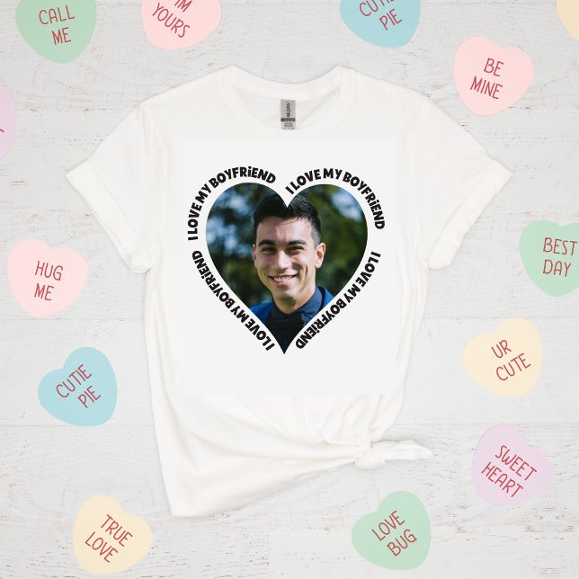 I Love My Boyfriend Heart Wrapped Text Valentines T-Shirt (Creator Uploaded)