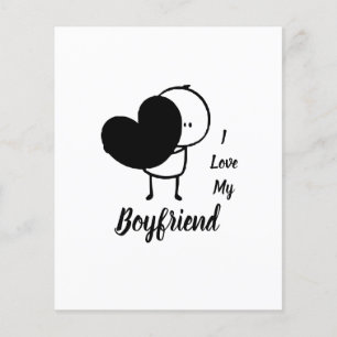 I Love My BOYFRIEND - Modern personalised Custom Flyer