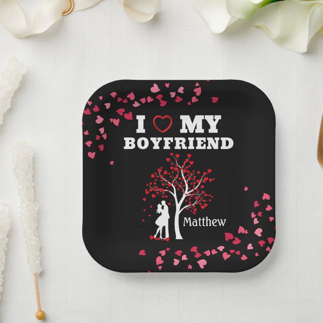I Love my Boyfriend Paper Plate (Creator Uploaded)