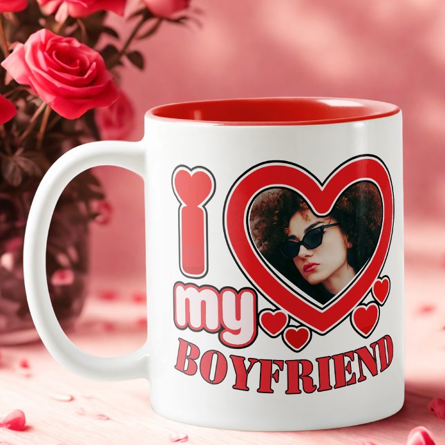 I Love My Boyfriend Personalised Two-Tone Coffee Mug (Creator Uploaded)