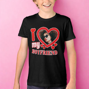 I Love My Boyfriend Personalized Tri-Blend Shirt