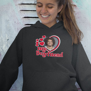 I Love My Boyfriend Photo Black Hoodie