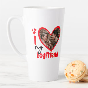 I Love My Boyfriend Photo Gift Latte Mug