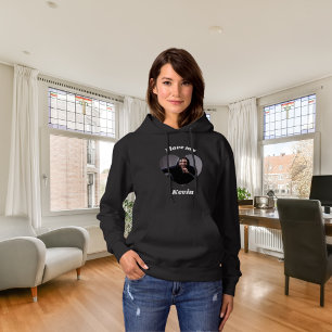 I love my boyfriend photo name hoodie