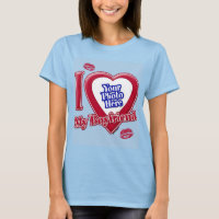 I Love My Boyfriend Photo Red Heart Kiss Light Blu