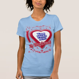 I Love My Boyfriend Photo Red Hearts Baby Blue T-Shirt