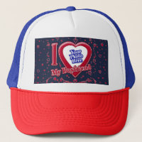 I Love My Boyfriend Photo Red Hearts Navy