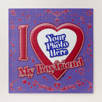 I Love My Boyfriend Photo Red Hearts Purple