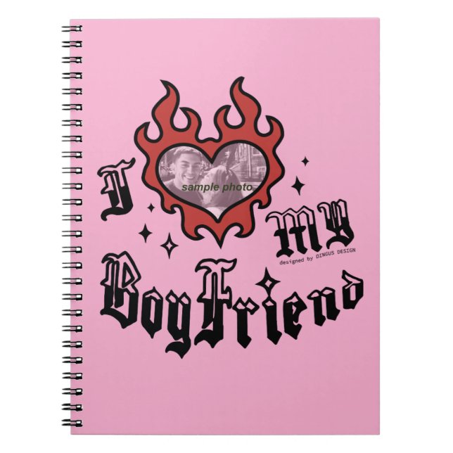 I Love My Boyfriend - Red - DingusDesign  Notebook (Front)