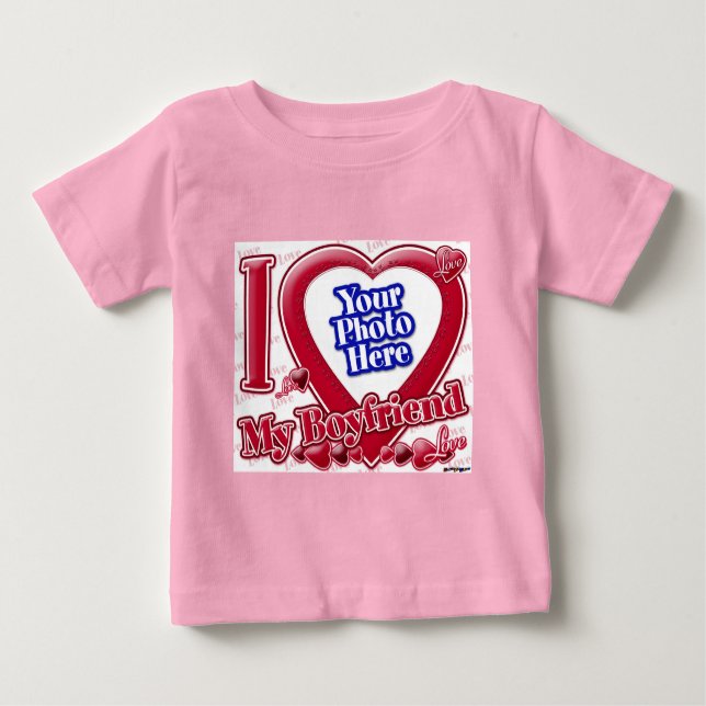 I Love My Boyfriend red heart - photo Baby T-Shirt (Front)