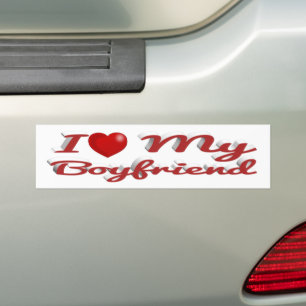 I Love My Boyfriend red text Bumper Sticker