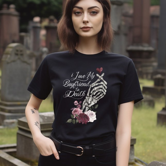 I Love My Boyfriend to Death Skeleton Hand Heart Tri-Blend Shirt (I Love My Boyfriend to Death Skeleton Hand Heart T-Shirt)