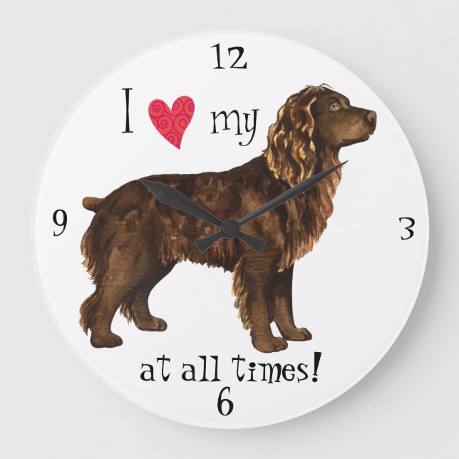 I Love my Boykin Spaniel Large Clock (Front)