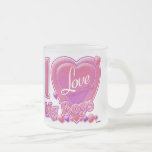 I Love My Boys pink/purple - heart Frosted Glass Coffee Mug<br><div class="desc">I Love My Boys pink/purple - heart</div>