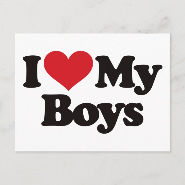 I Love My Boys Postcard (Front)